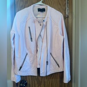 Faux Leather Light Pink Jacket